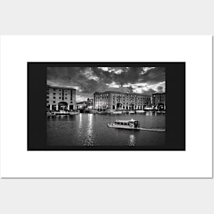 Albert Dock at dusk Posters and Art